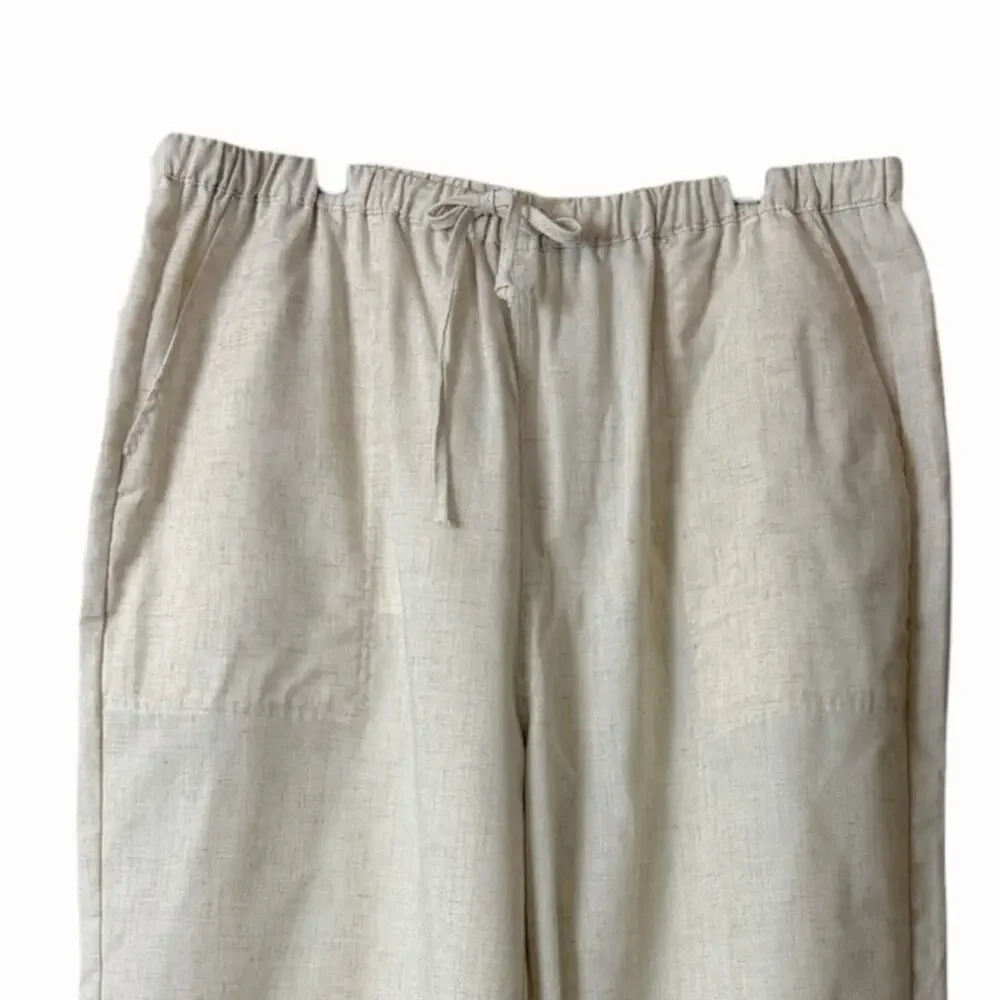 COOFANDY Men's Cotton Blend Drawstring Pants XXL Straight Leg Natural Relaxed